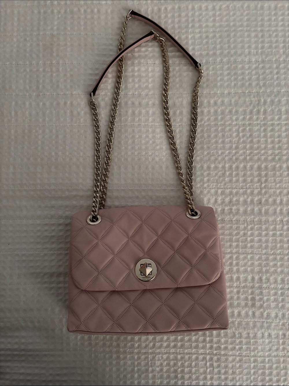 kate spade pink quilted chain-strap shoulder bag